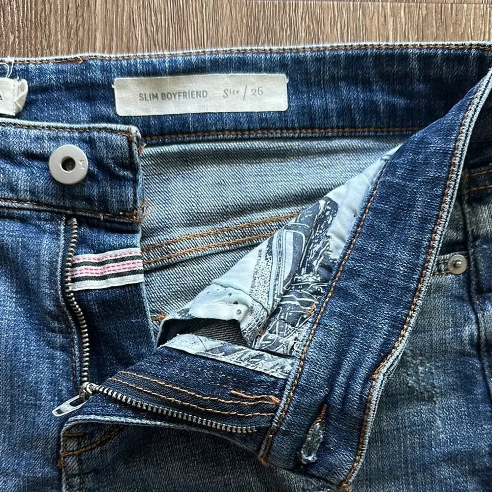 Anthropologie Pilcro Mid-Rise Slim Boyfriend Denim Shorts Size 26 - Picture 2 of 6